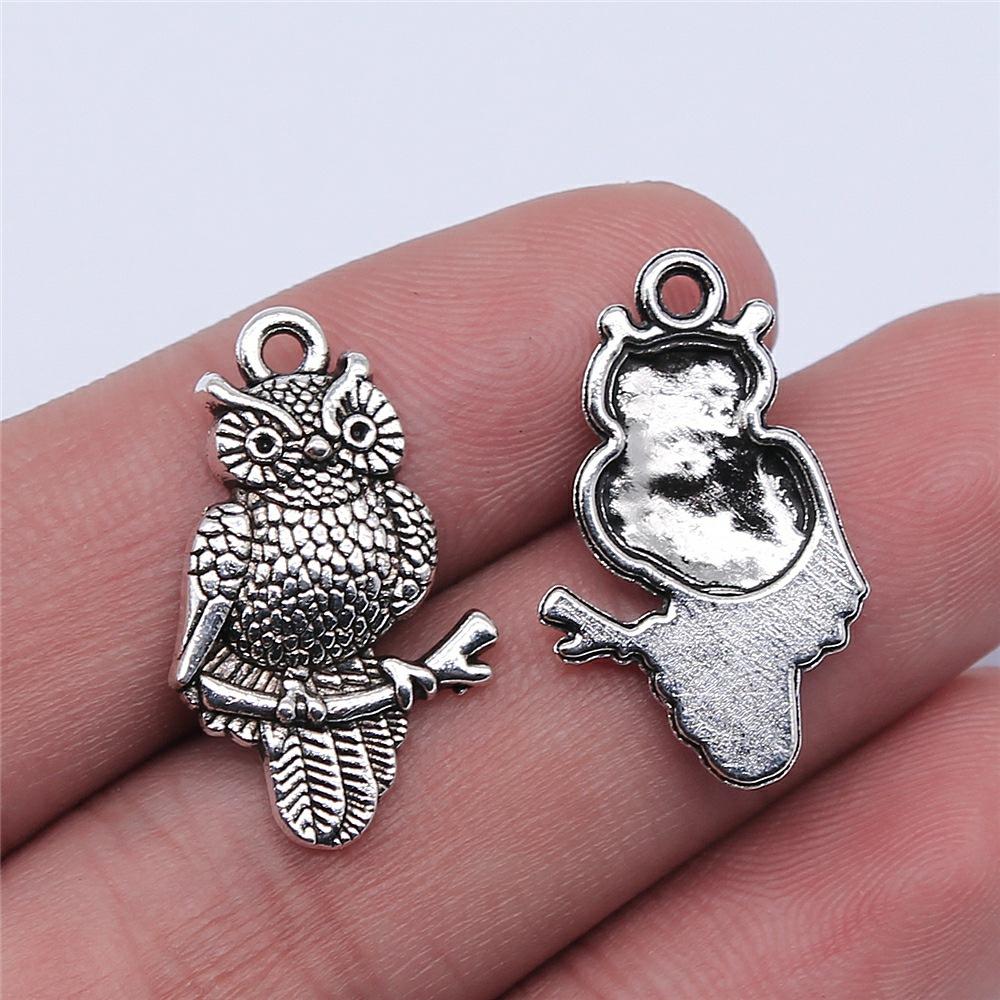 10pcs Charms Owl Antique Silver Color Cute Owl Pendant Charms Small Owl Charms For Jewelry Making