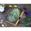 Tree of Life Leather Journal: Handmade Deckle Edge Grimoire with Vintage Lock