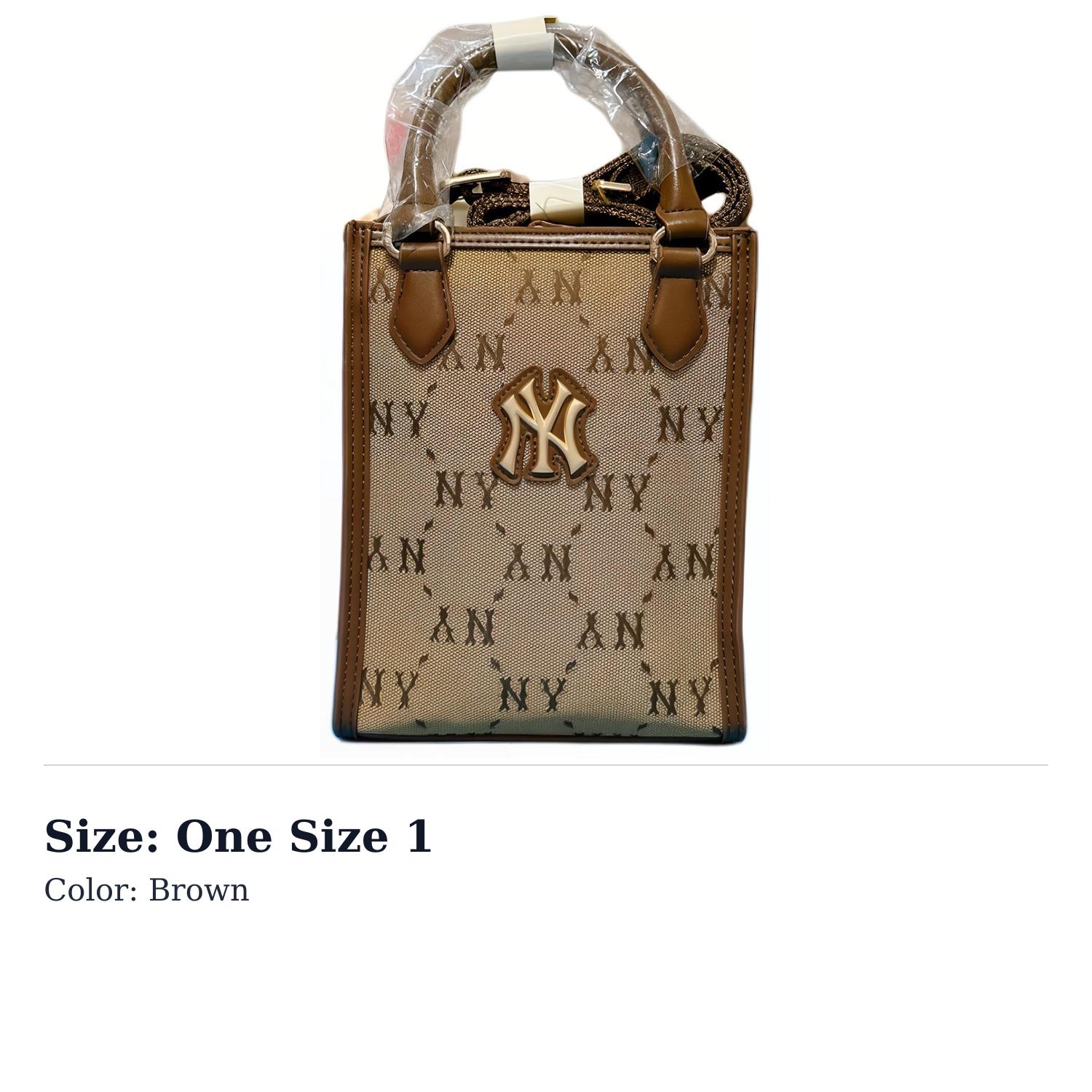 MLB Polyester Shoulder Bag, Crossbody Bag, Handbag Regular Womens Brown 7ACRMDB4N-50BGS One Size 1