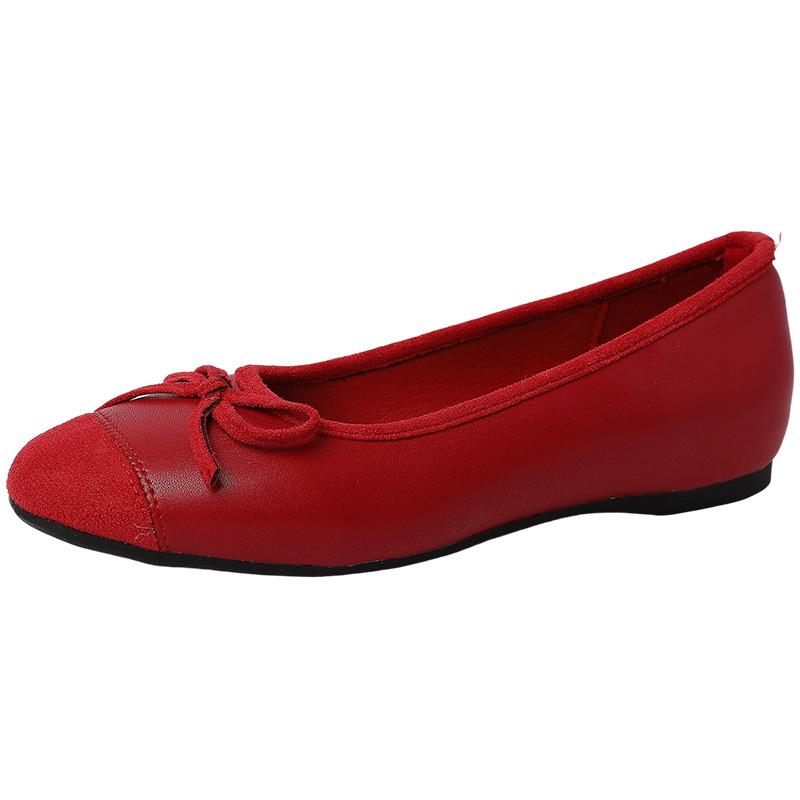Gentle skirt versatile ballet shoes women's 2025 summer new French soft-soled bow shoes Mary Jane shoes