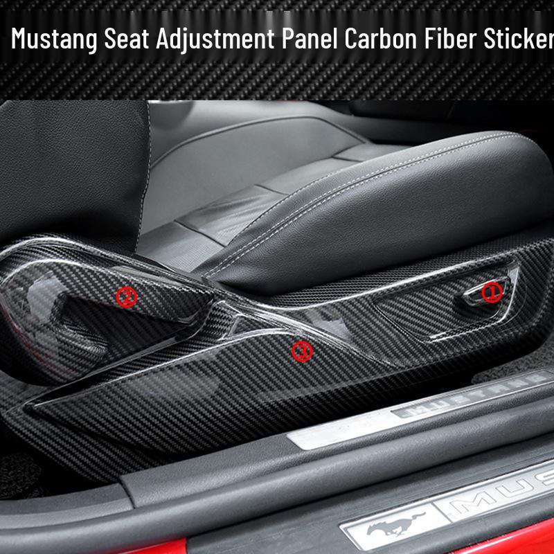 

Tantan Панель регулировки сиденья из углеродного волокна для Ford Mustang - Сухой настоящий углеродный волоконный апгрейд интерьера