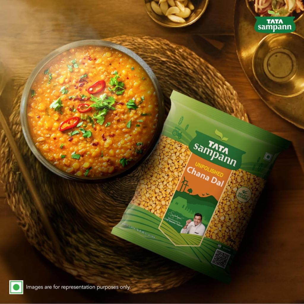 TATA Sampann Unpolished Chana Dal 500g Pack Of 1 For Protein Rich Meals And Soups