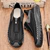 Fashion Leather Shoes Man Casual Loafers Luxury Design Slip on Male Dress Shoes Leisure Style Big Size Outdoor Wear-resistant Sole