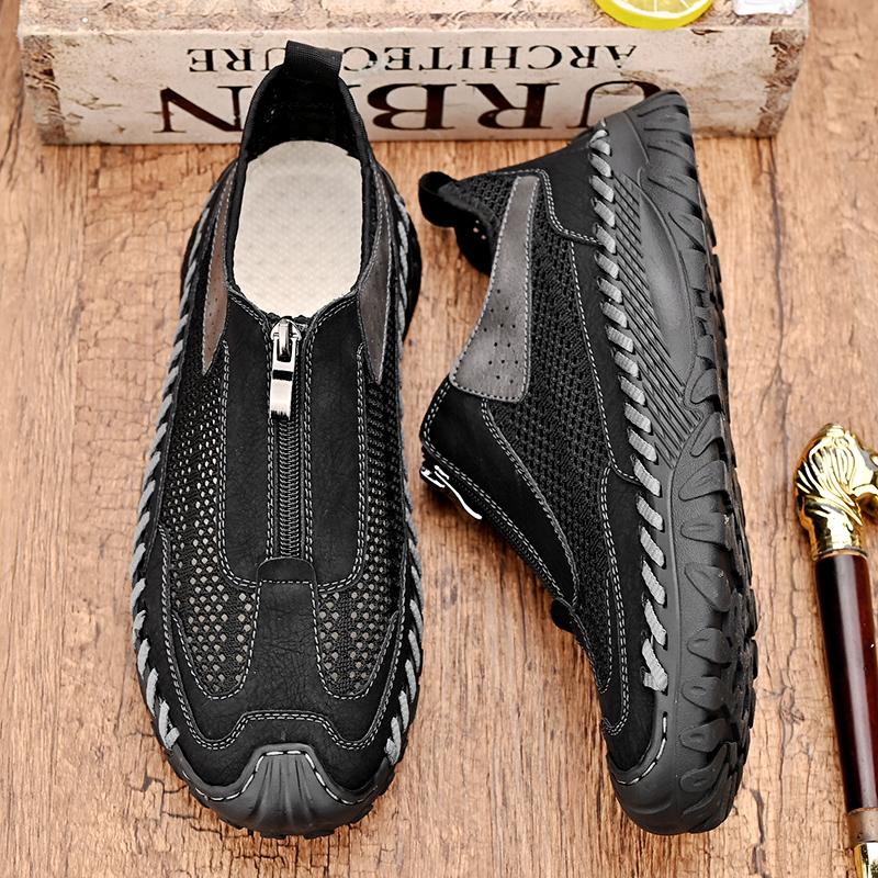 Fashion Leather Shoes Man Casual Loafers Luxury Design Slip on Male Dress Shoes Leisure Style Big Size Outdoor Wear-resistant Sole