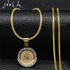 Jesus Virgin Mary Cross Pray Small Crystal Choker Necklace Stainless Steel Catholic Jesus Necklaces Snake Chain Jewelry N8031S05