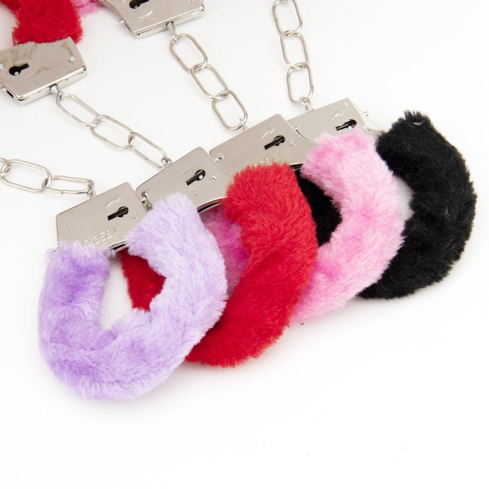 Fluffy SM Bondage Handcuffs Soft Restraints Cuffs Flirt Plush Handcuffs  Adult Games