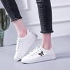 2025 Summer and Autumn Store New Board Shoes PU Leather Round Head Ribbon Fashion Casual Shoes Student Shoes White Shoes