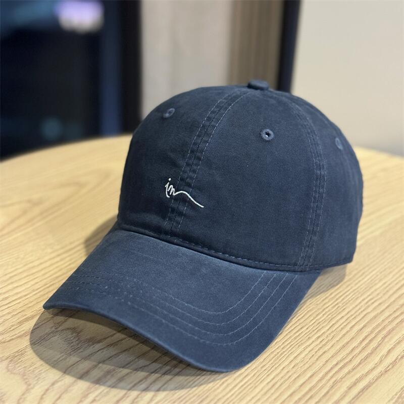 New product simple letter embroidery baseball cap men's and women's pure cotton breathable and versatile face small sunshade cap
