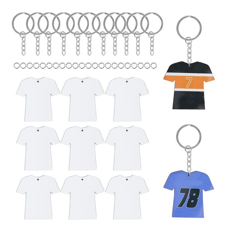 Practical-72Pcs Sublimation Keychain Blanks Bulk Kit - Sublimation Blanks Keychain Set With White Protective Film - MDF Sports K