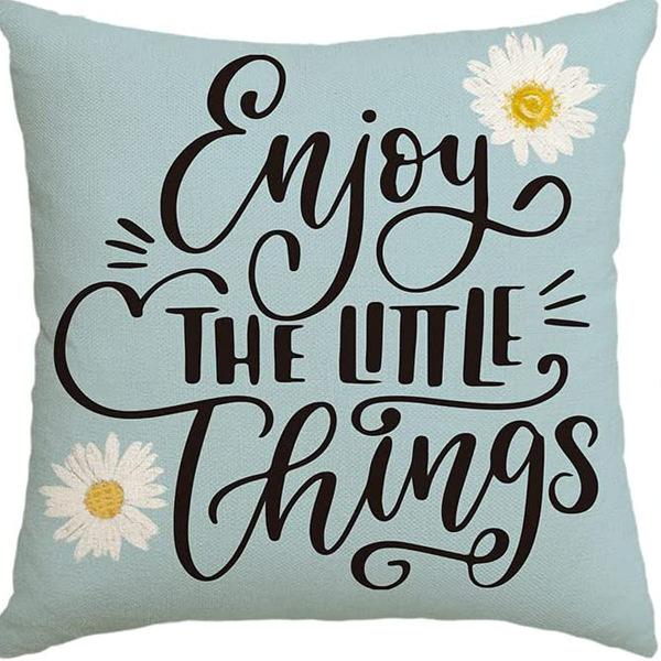 Year Daisy Flower Linen Pillow Case Home Decor Hydrangea Sofa Pillow Cushion