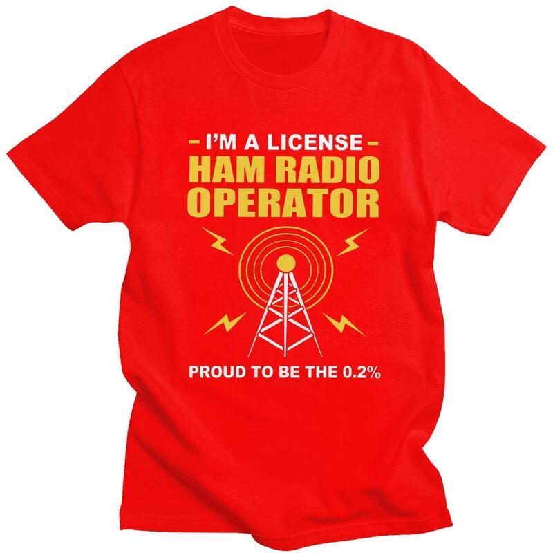 Custom Mens Licensed Ham Retro Radio Operator T Shirt Short Sleeves Cotton Tshirts Streetwear Tshirt Leisure Tee Clothes S