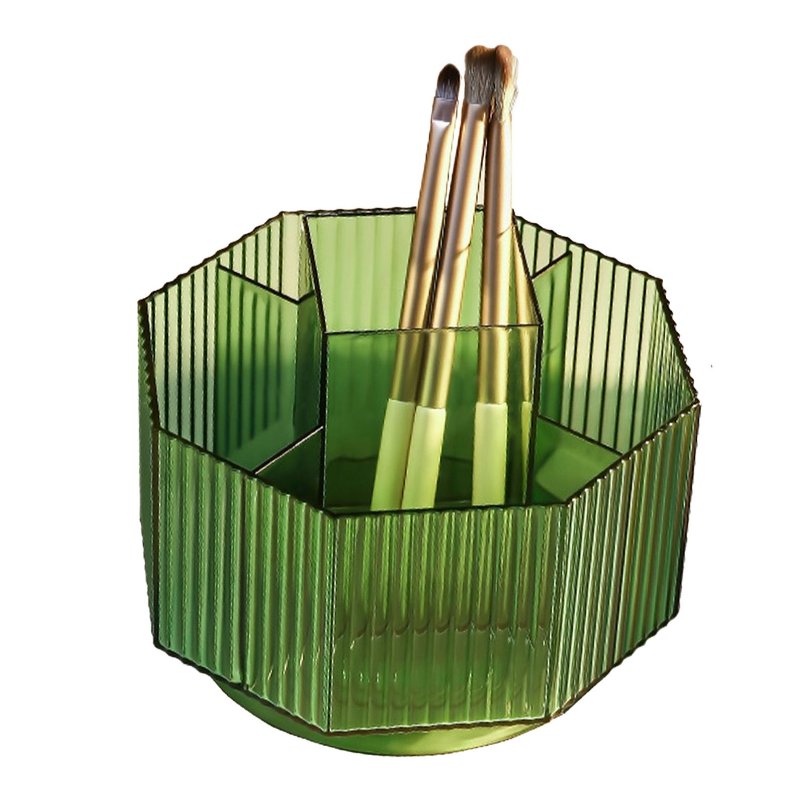 Makeup Brush   360 Degree Rotating Compartment Large Capacity Plastic Desktop Eyebrow Pencil Lipstick Holder