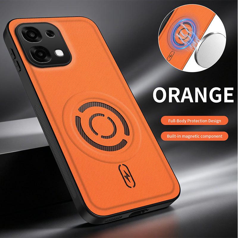 OPPO A6Pro Int'l Woven Texture Magnetic Ring Anti-Drop Case with Lens Protection