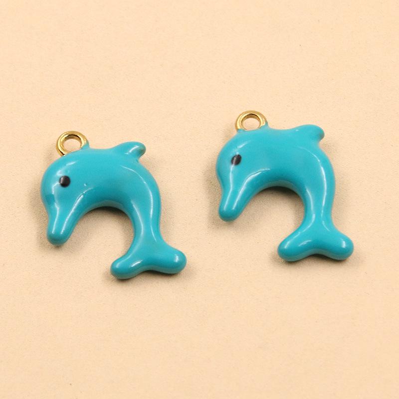 Colorful Seashell & Dolphin Stainless Steel Pendants - 2 Styles, Creative Animal Ornaments
