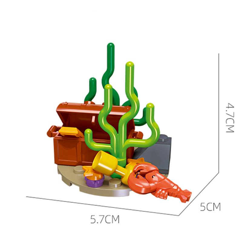 Serie Ocean Building Blocks Pesce pagliaccio Aragosta Tartaruga Alghe marine Mondo sottomarino Modello Mattoni Bambini Giocattoli fai da te Regali di festa
