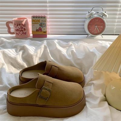 Taschenkopf mit dickem Boden, lässige Halbschuhe 22 Frühling Neuheit Retro faul Birkenstock Hausschuhe