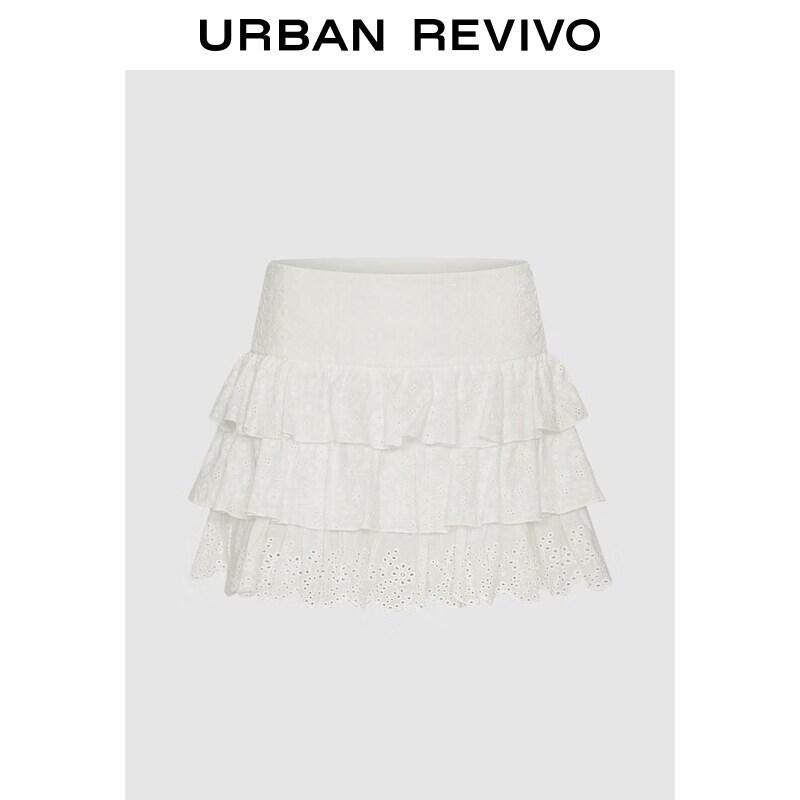 UR2026 Women s Casual Hollow Out Jacquard Mini Skirt XS
