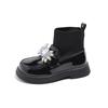 Rhinestone Girls Shoes Children's Leather Boots Autumn Winter Baby Fashion Anti-Slippery Rubber Sole Footwear Zapatos De Niña
