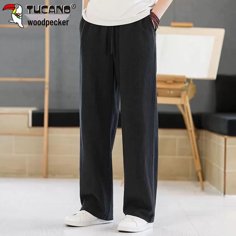 

TUCANO Men s Linen Blend Straight-Leg Casual Pants 4XL