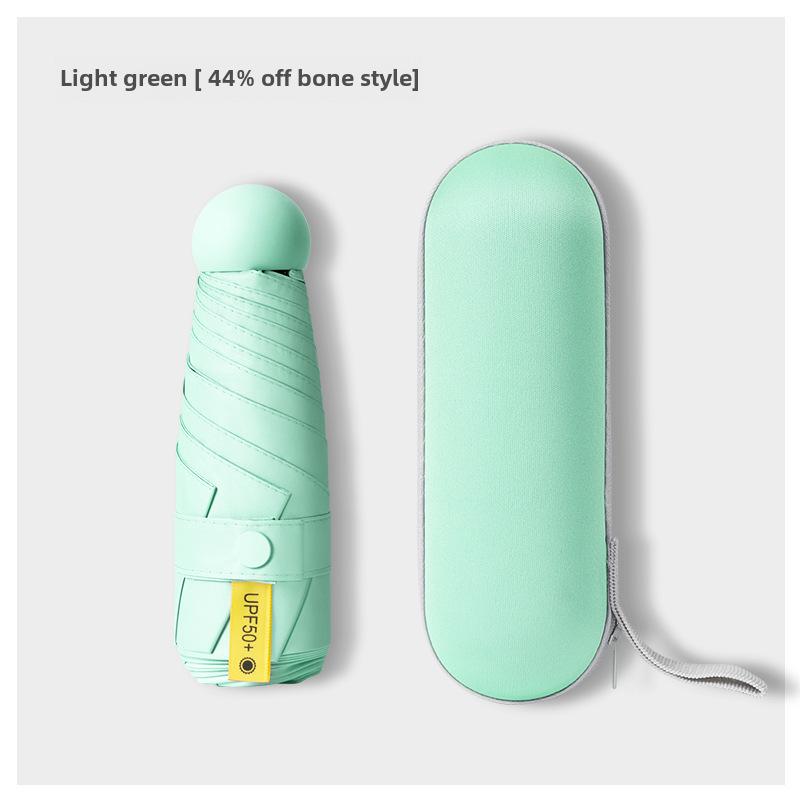 Portable Women's Sun Protection Umbrella - Mini Black Capsule Design
