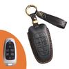 Leather Car Key Case Cover Fob Protect for Hyundai 3/4/5/7 Buttons Top Layer Leather