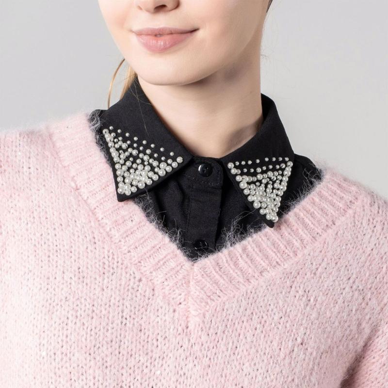 Detachable Lapel Collar False Elaborate Girls Collar Accessory Jeweled Collar Graceful Art Decorative False Shawl