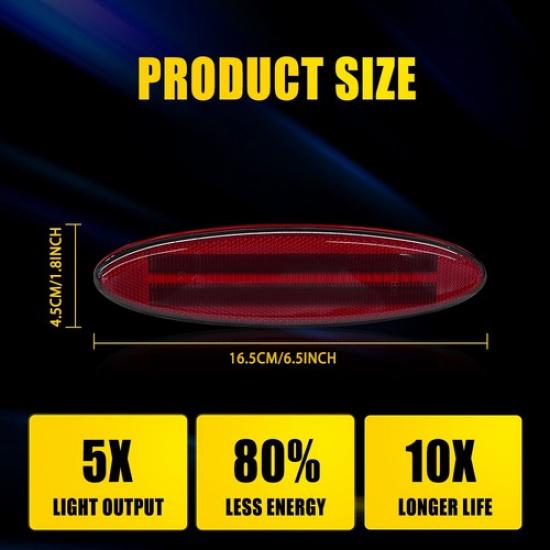Red Lens LED Rear Fender Side Marker Lights For 1997-2004 Chevrolet Corvette C5