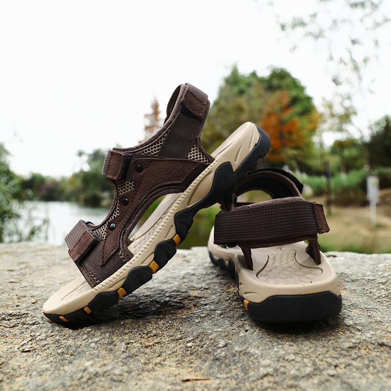 39-47 Pánské sandály letní móda Lehké ležérní kožené boty do zvonu Sandály velké velikosti