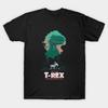 Men Black Print T-shirt Visit Our T-Rex! No-Cut Transfer Paper Print Cotton Tshirt
