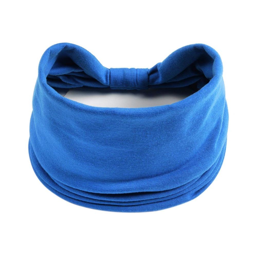 1PC Boho Solid Color Wide Headbands Vintage Knot Elastic Turban Headwrap for Women Girls Soft Bandana Accessories Hair