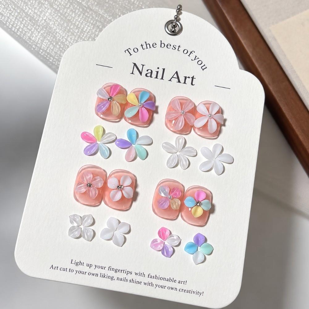 3D Flower Petals Nail Art Glitter Set Transparent Nail Charms Decorations Manicure Accessories