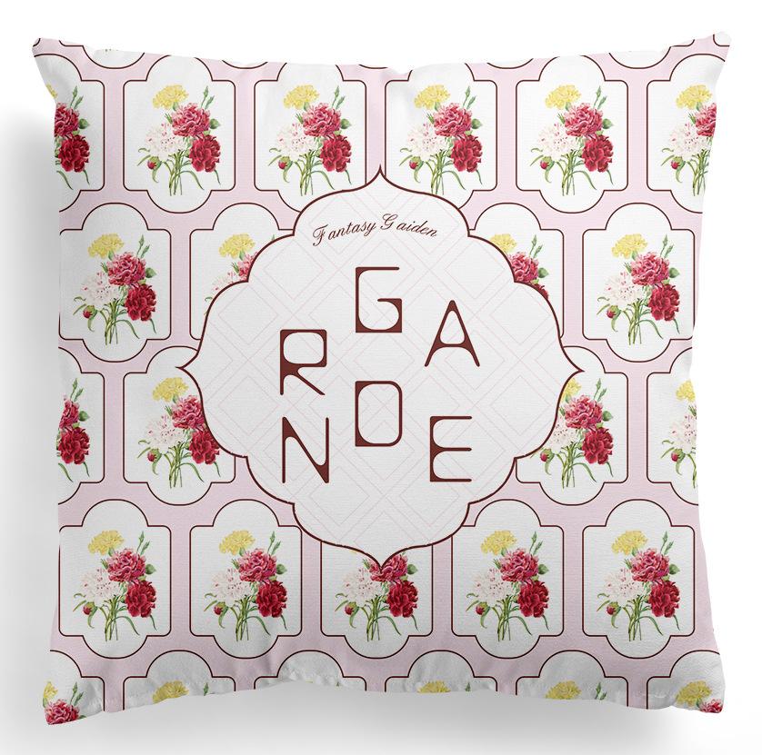 European-style Flower Pillowcase, Retro American Rose Flower Printed Pillow and Cushion Cover