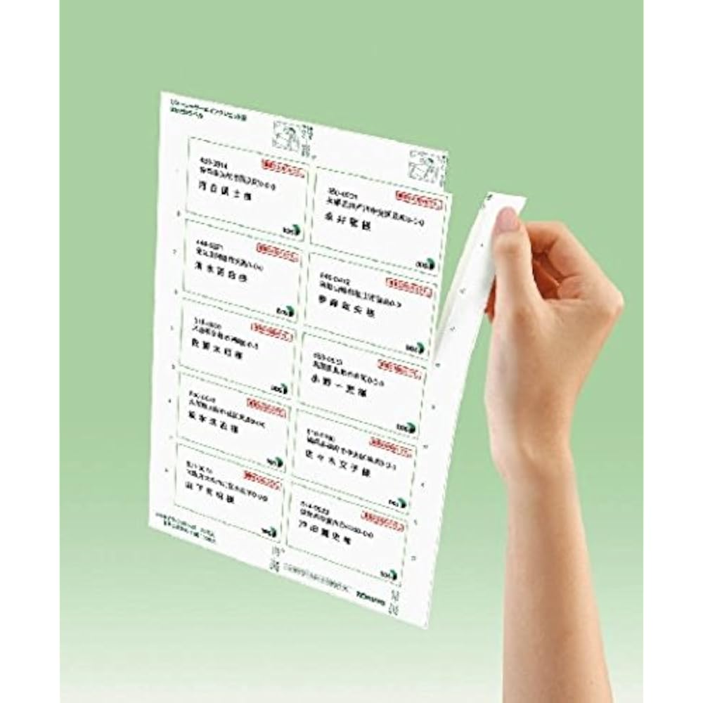 Kokuyo KPC-E110-100N Printer Dual Use Label Stickers, 10 Sides, 100 Sheets