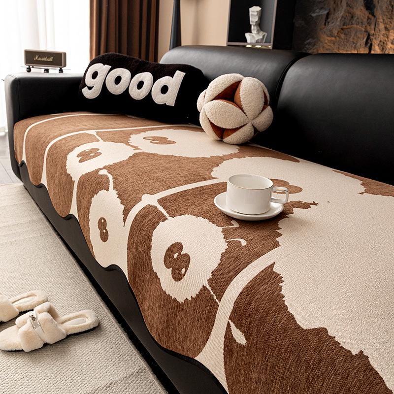 New Cartoon Special-Shaped Sofa Cushion, Universal In All Seasons, Chenille Straight Row Leather Sofa Seat Cushion, Non-Slip Cover