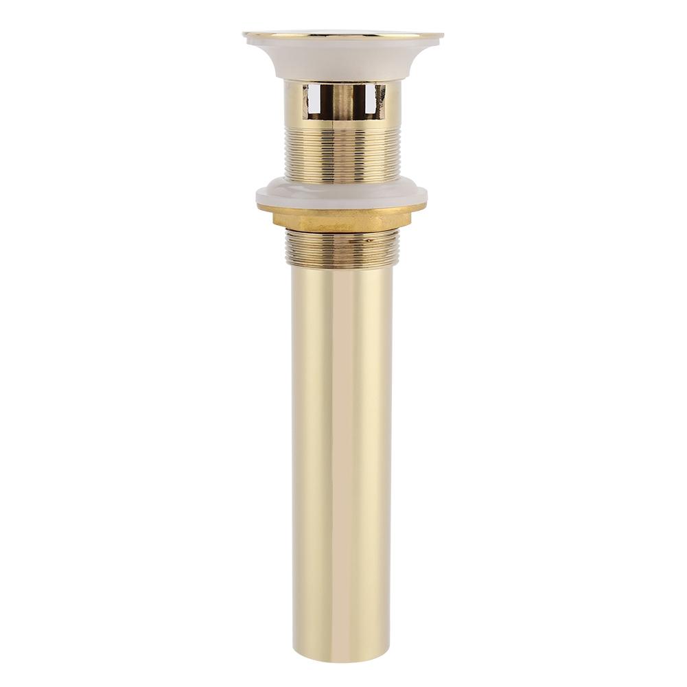 G1 1 4  Brass Bathroom Basin Sink Pop Up Drain Assembly with Overflow (Zirconium Gold)