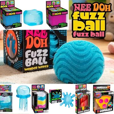 Schylling NeeDoh Fuzz Ball Blind Box, Velvet Soft Stress Ball, Squishy Anxiety Relief Toy, Desktop Ornament for Kids Adults