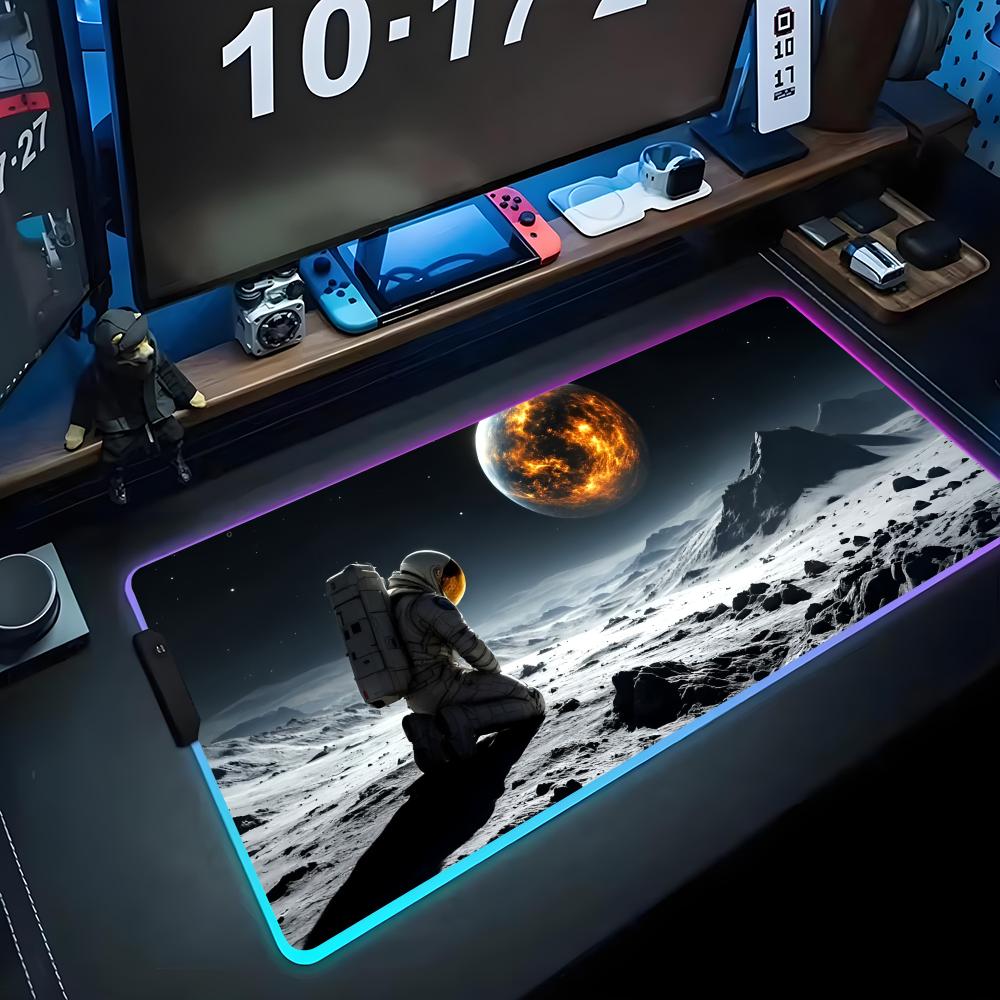 space astronaut Mouse Pad RGB Gaming Mousepad Big LED Pad PC Desk Mat Luminous Mouse Pad Large Keyboard Mats Table Rug With