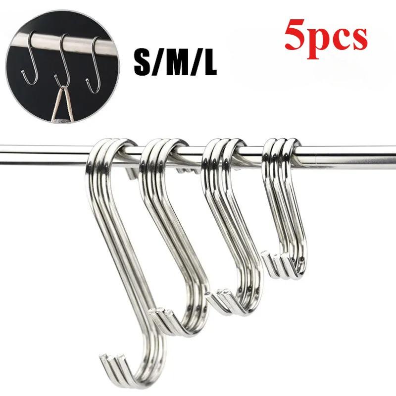 5 Stück S-förmiger Haken Kleidung Metallhaken Supermarkt Eisenhaken Küche Edelstahl Täglicher Haken