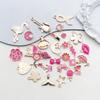 1pcs Rose Red Oil Drop Pendant Through The Alloy Earrings Diy Handmade Homemade Accessories Materials Multiple Styles
