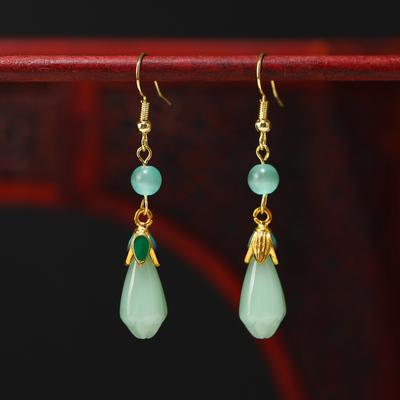 Chinese Style Magnolia Flower Earrings Women's New Chinese Retro Design Sense Fringed Earrings Simple Cheongsam Long Earrings