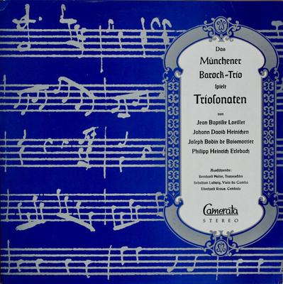 Disque LP DAS MÜNCHENER BAROCK-TRIO , JEAN-BA - Joue des sonates en trio CMS30045LP Camerata 1974 Allemagne Classique Occasion