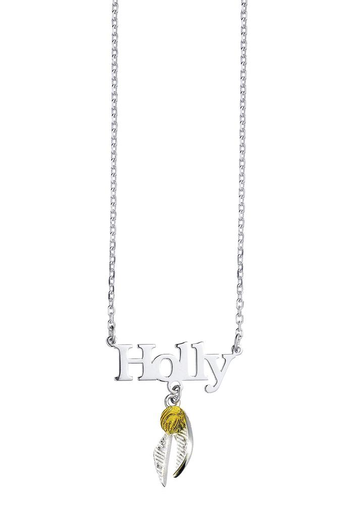 Harry Potter sterling silver Personalised Necklace with Golden snitch charm