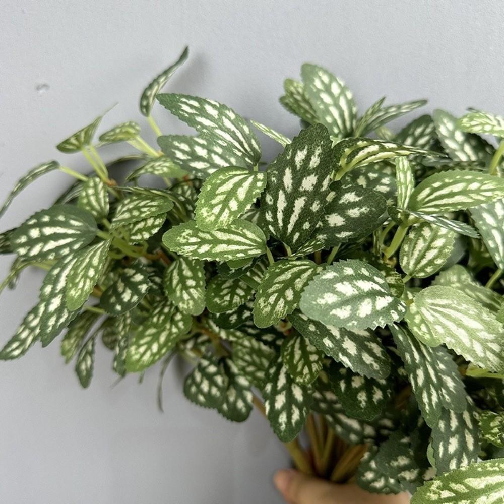 8 Heads Artificial Green Plant Real Touch Lifelike Simulation Greenery Handmade No Watering Faux Plants Wedding Party Decor
