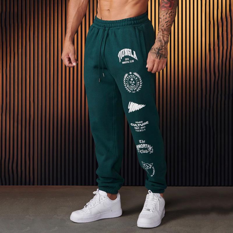 YOUNGLA Men's Cotton Printed Joggers - Gym, Sports, Casual Sweatpants