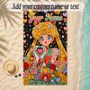 Beach TowelSailor Moon Custom Name Text Personalized Soft Towel for Beach Pool Indoor Home Decor Gift