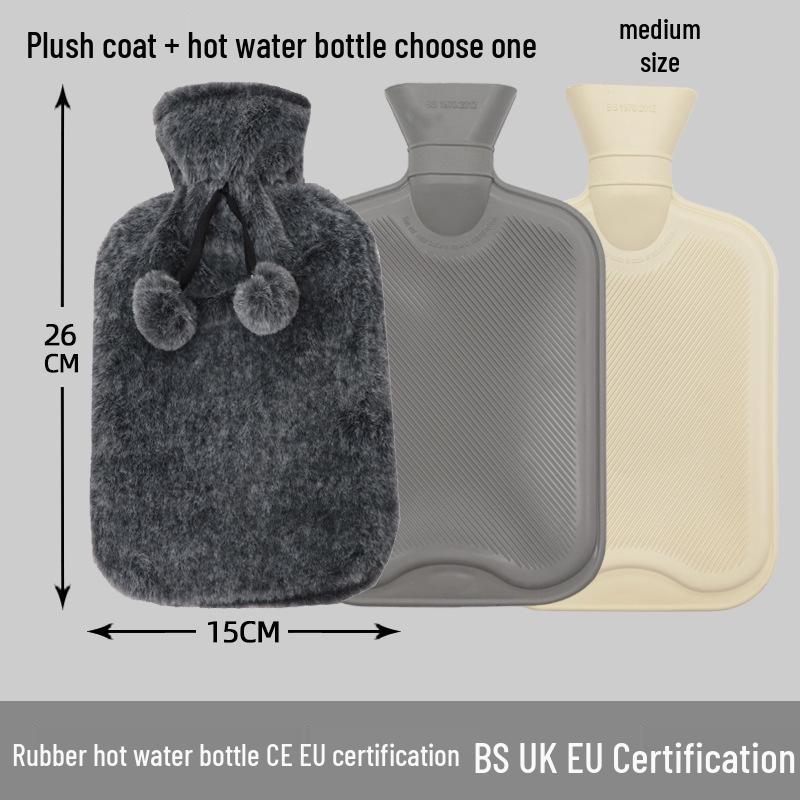 Explosion-Proof Hot Water Bottle: Rubber Design for Stomach and Feet, Long-Lasting Warmth