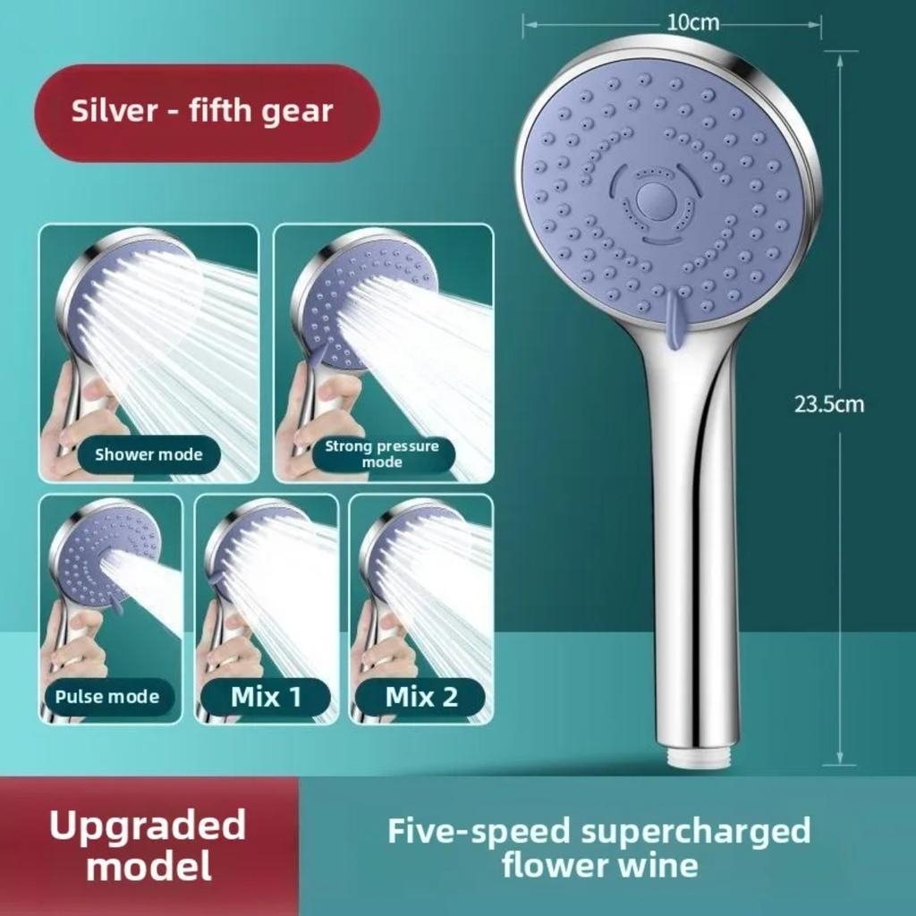 5 Modes Rain Shower Head High Pressure Hand Held Universal Shower Head Save Water Bathroom Shower Set Bathroom Accessories