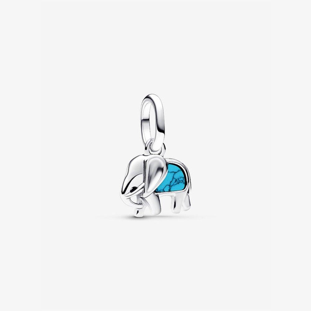 Pandora Turquoise Elephant Mini Dangle Charm 793858C01