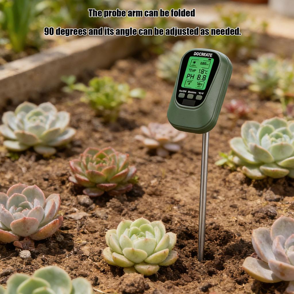 4-in-1 Digital PH Meter/Moisture/Temp/Sunlight Intensity Soil Tester for Gardening Farming Indoor and Outdoor Plants
