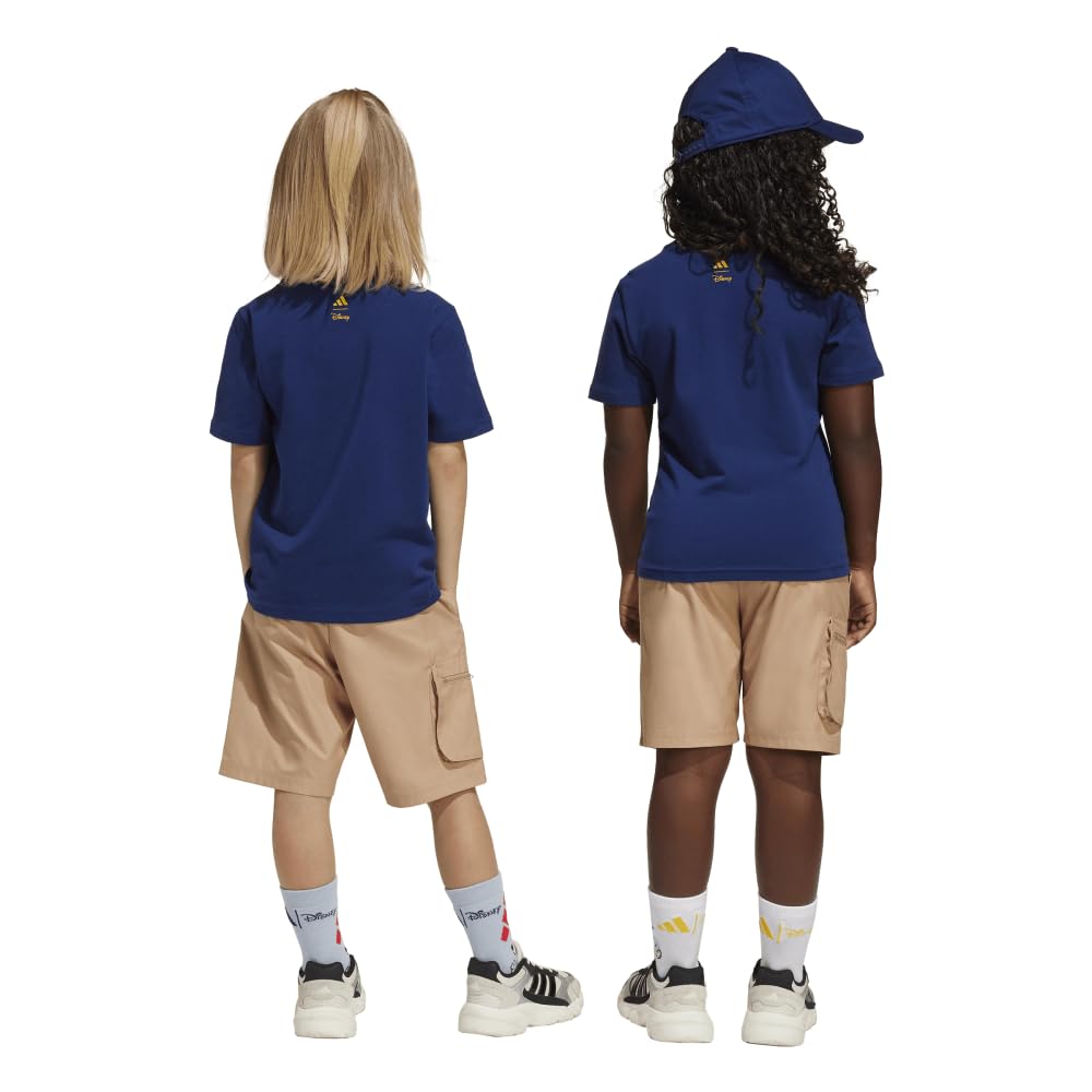 Adidas Disney Mickey Mouse Set for Dark Warm Yellow J140 T-shirt Kids, KRG47, Top Blue/Crew Yellow, Bottom Sandstone/Crew (JD4548)